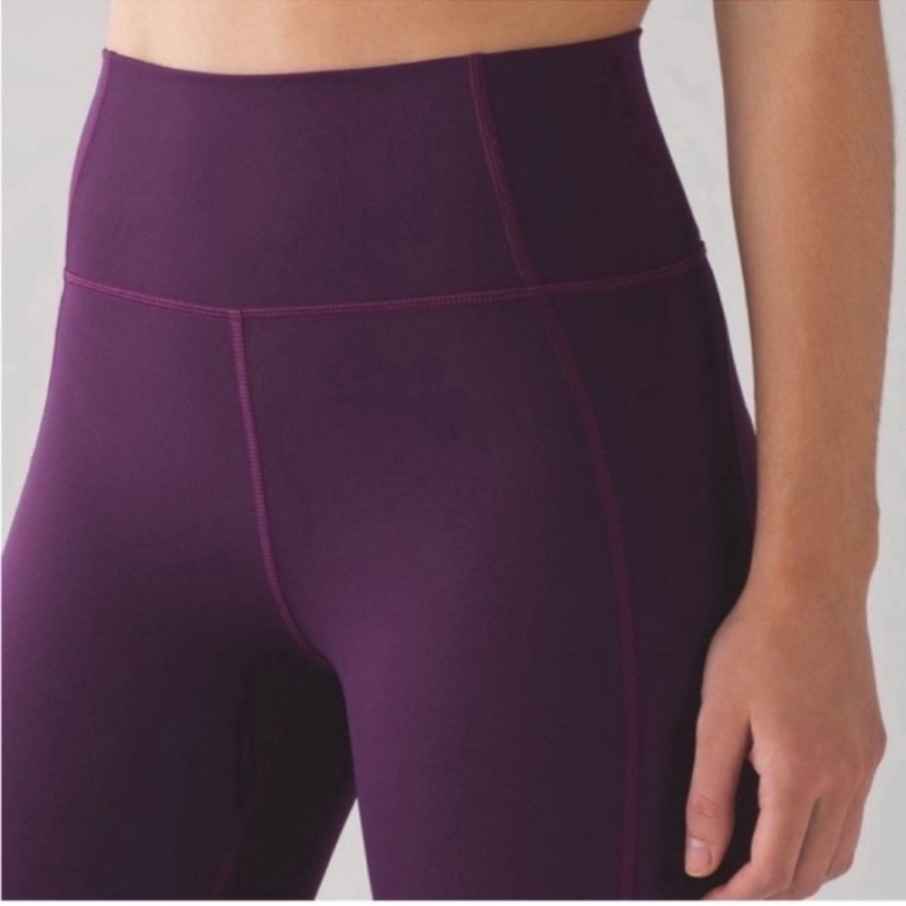 Lululemon Hot Like Agni Pant Darkest Magenta Purple Mesh Leggings Size 4 - Picture 4 of 15